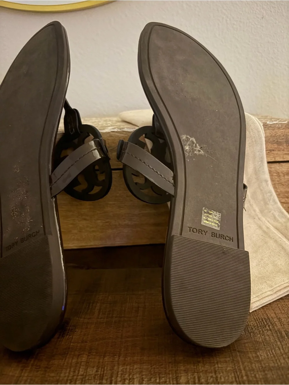 Tory Burch Cocoa Patented Logo Thong Sandals